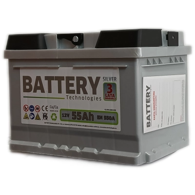 Akumulator Battery Technologies 55Ah 550A Silver
